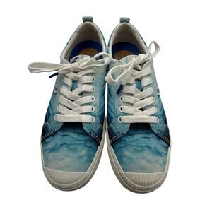 Cariuma OCA Low Blue Ocean Water Tie Dye Canvas Sneakers Sustainable Casual